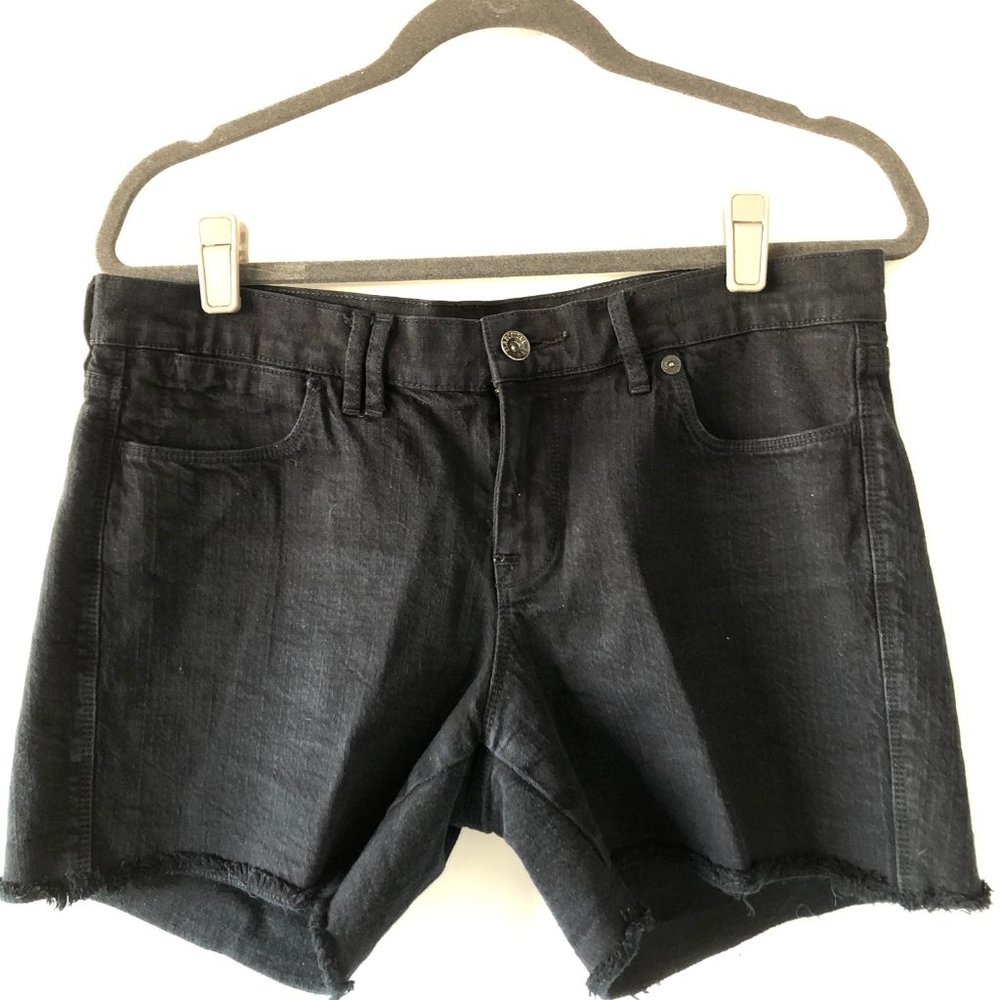 Madewell Black Raw Hem Mid-Rise Shorts- Size 29